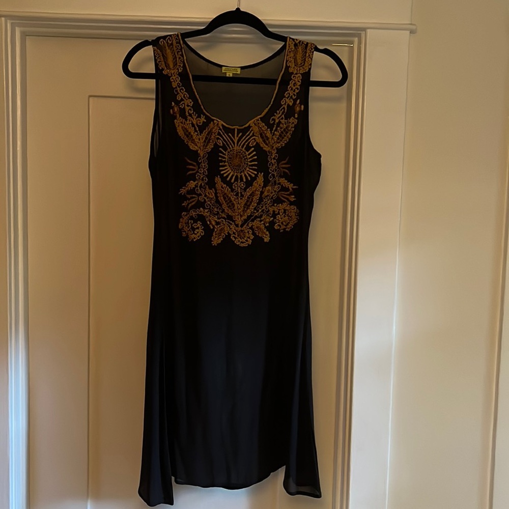 Chan Luu sheer chiffon embroidered dress.